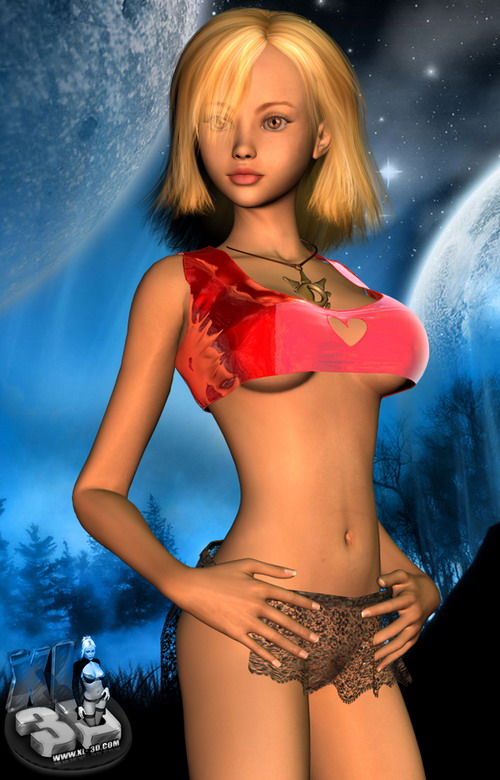 3D babe Bethany on the blue - 3D Girls 